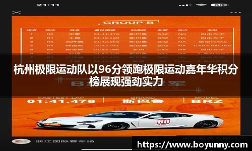 杭州极限运动队以96分领跑极限运动嘉年华积分榜展现强劲实力